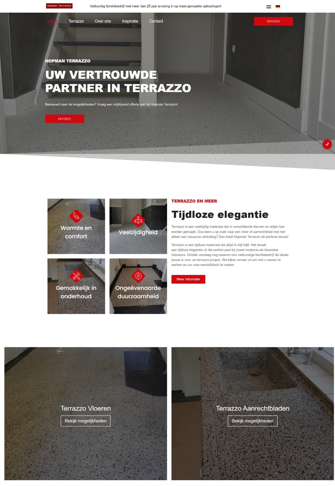 Hopman Terrazzo Website Optimalweb